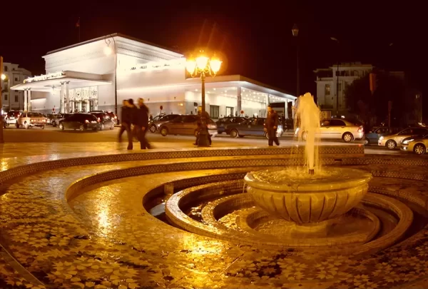 panorama gare rabat ville et fontaine av